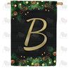 Pine Cones And Stars Monogram Double Sided House Flag