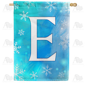 Snowflakes Monogram Double Sided House Flag