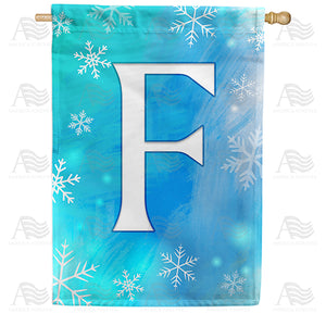 Snowflakes Monogram Double Sided House Flag