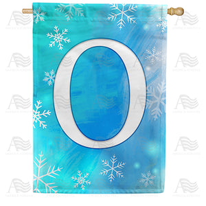 Snowflakes Monogram Double Sided House Flag