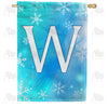 Snowflakes Monogram Double Sided House Flag