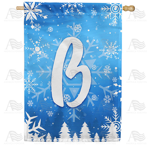 Wintry Monogram Double Sided House Flag