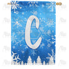 Wintry Monogram Double Sided House Flag