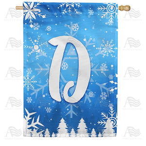 Wintry Monogram Double Sided House Flag