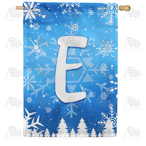 Wintry Monogram Double Sided House Flag