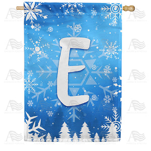 Wintry Monogram Double Sided House Flag