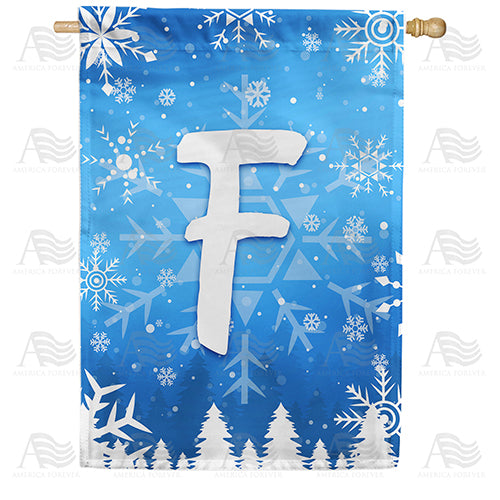Wintry Monogram Double Sided House Flag