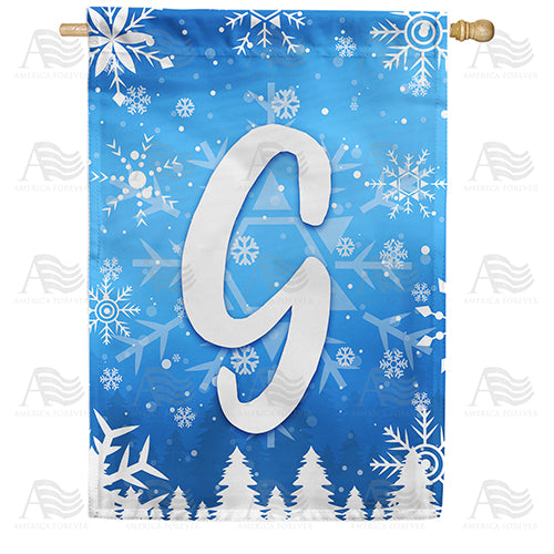 Wintry Monogram Double Sided House Flag