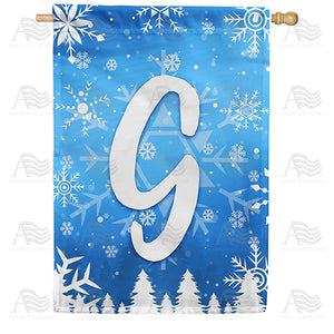 Wintry Monogram Double Sided House Flag