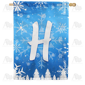 Wintry Monogram Double Sided House Flag