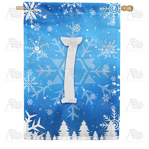 Wintry Monogram Double Sided House Flag