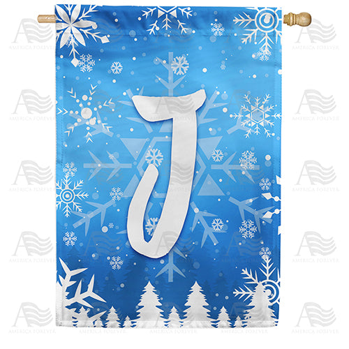 Wintry Monogram Double Sided House Flag