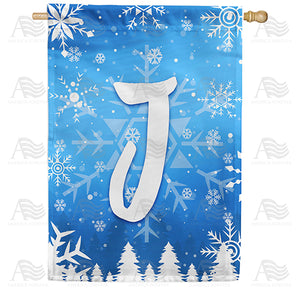 Wintry Monogram Double Sided House Flag