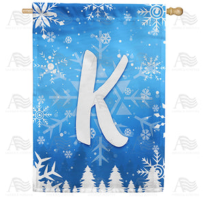 Wintry Monogram Double Sided House Flag