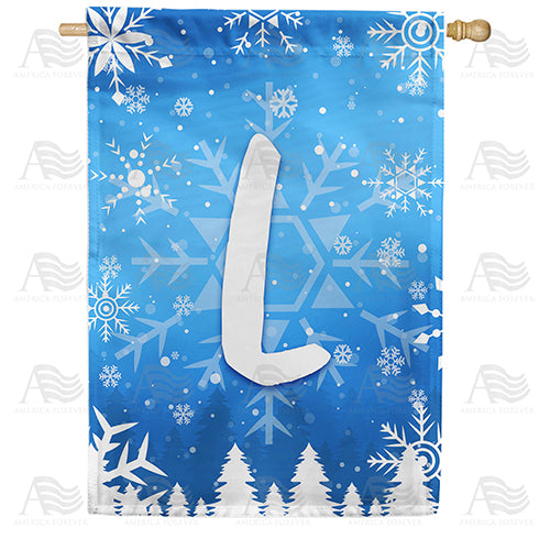 Wintry Monogram Double Sided House Flag