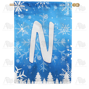 Wintry Monogram Double Sided House Flag