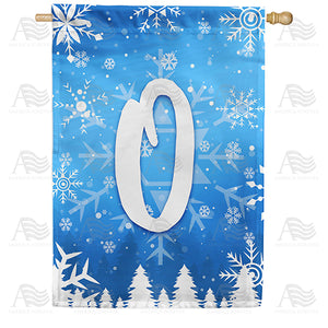 Wintry Monogram Double Sided House Flag