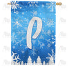 Wintry Monogram Double Sided House Flag