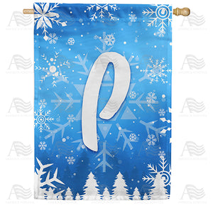 Wintry Monogram Double Sided House Flag