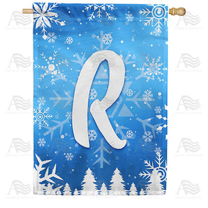 Wintry Monogram Double Sided House Flag