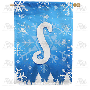 Wintry Monogram Double Sided House Flag