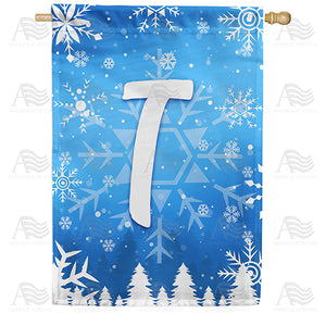 Wintry Monogram Double Sided House Flag