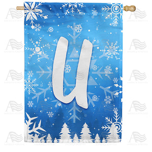Wintry Monogram Double Sided House Flag