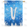Wintry Monogram Double Sided House Flag