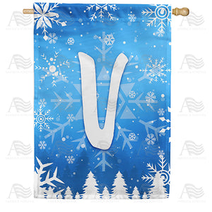 Wintry Monogram Double Sided House Flag