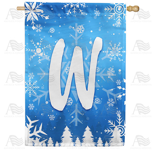 Wintry Monogram Double Sided House Flag