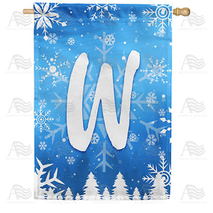 Wintry Monogram Double Sided House Flag