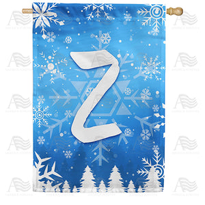 Wintry Monogram Double Sided House Flag