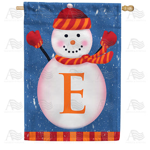 Snowman Monogram Double Sided House Flag