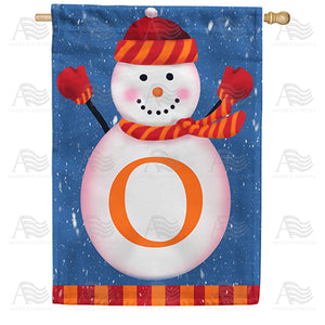 Snowman Monogram Double Sided House Flag