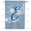 Blue Winter Monogram Double Sided House Flag