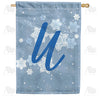 Blue Winter Monogram Double Sided House Flag