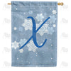 Blue Winter Monogram Double Sided House Flag