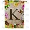 Flowery Wood Panel Double Sided House Flag