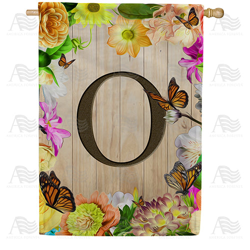 Flowery Wood Panel Double Sided House Flag