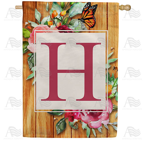 Bees And Roses Double Sided House Flag
