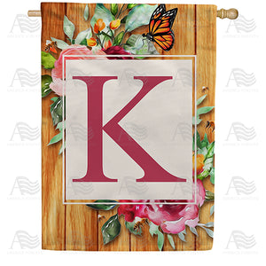 Bees And Roses Double Sided House Flag