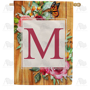Bees And Roses Double Sided House Flag