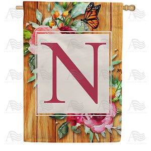 Bees And Roses Double Sided House Flag