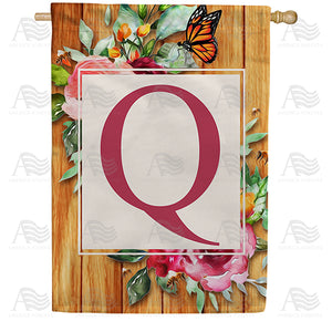 Bees And Roses Double Sided House Flag