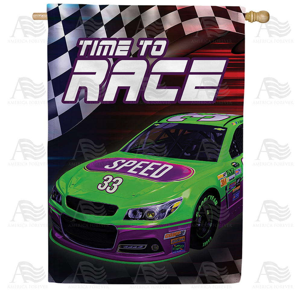 Start Your Engines! Double Sided House Flag