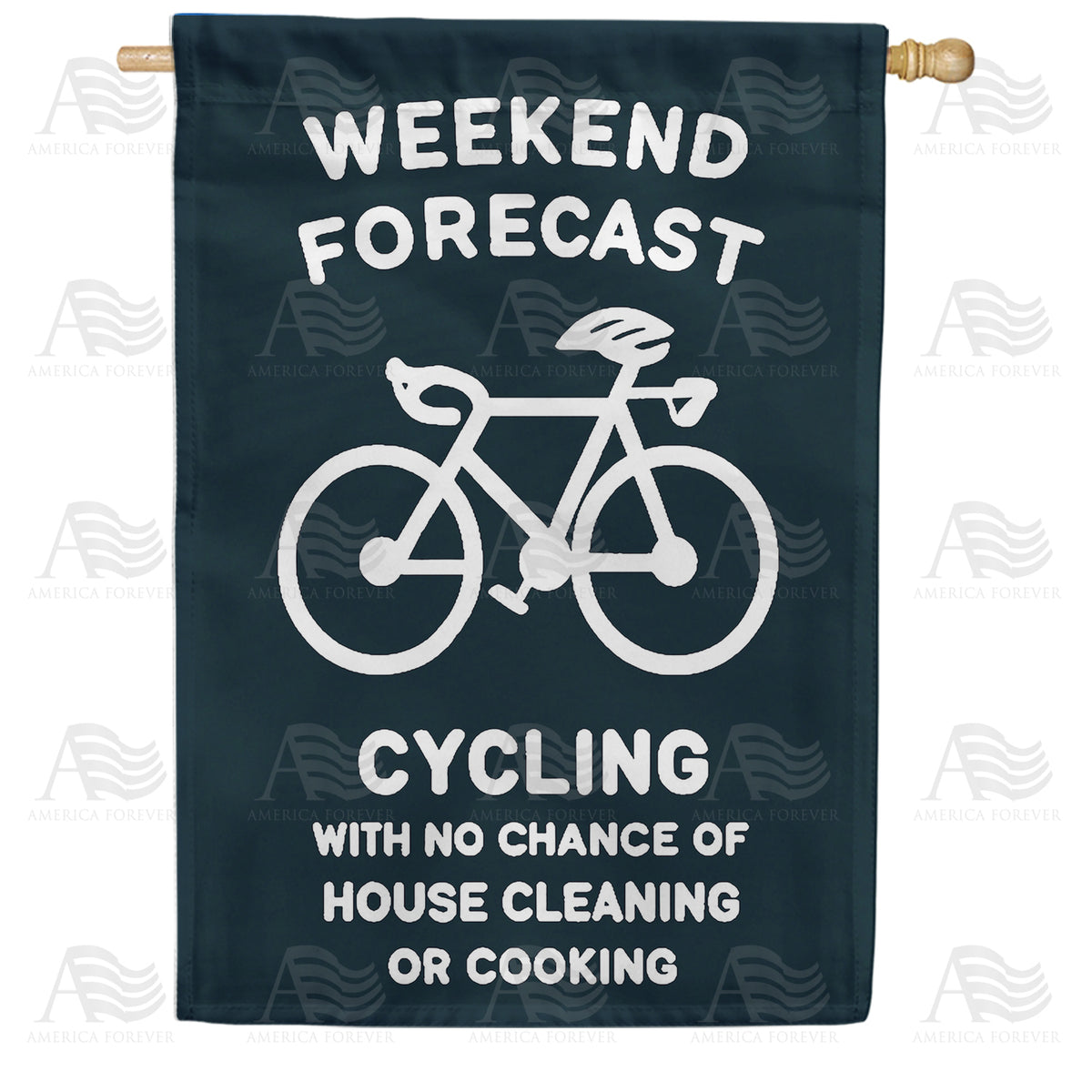 Weekend Cycling Forecast Double Sided House Flag