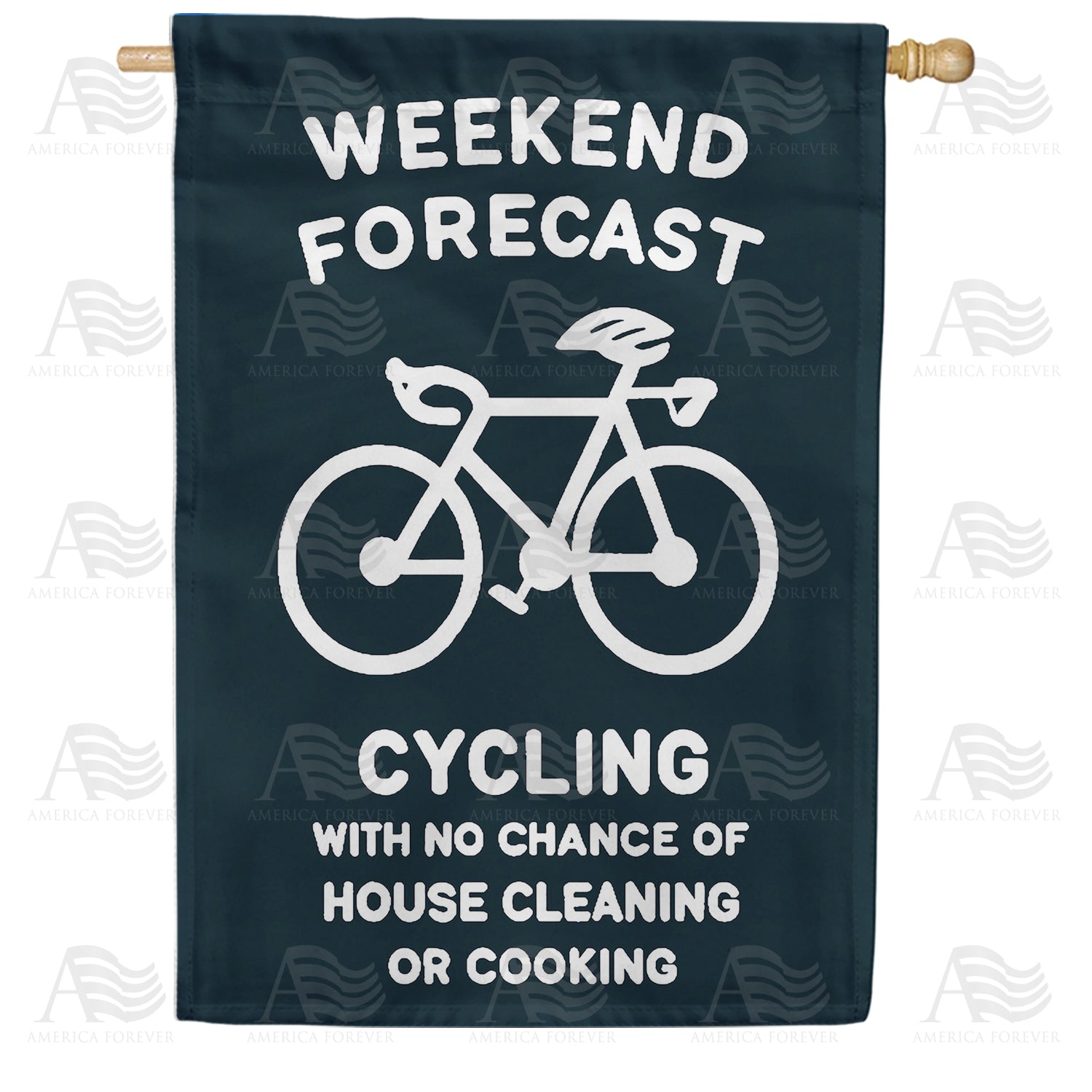 Weekend Cycling Forecast Double Sided House Flag
