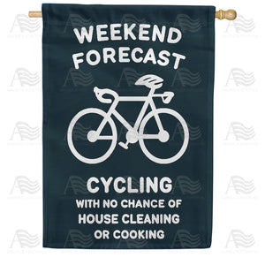 Weekend Cycling Forecast Double Sided House Flag