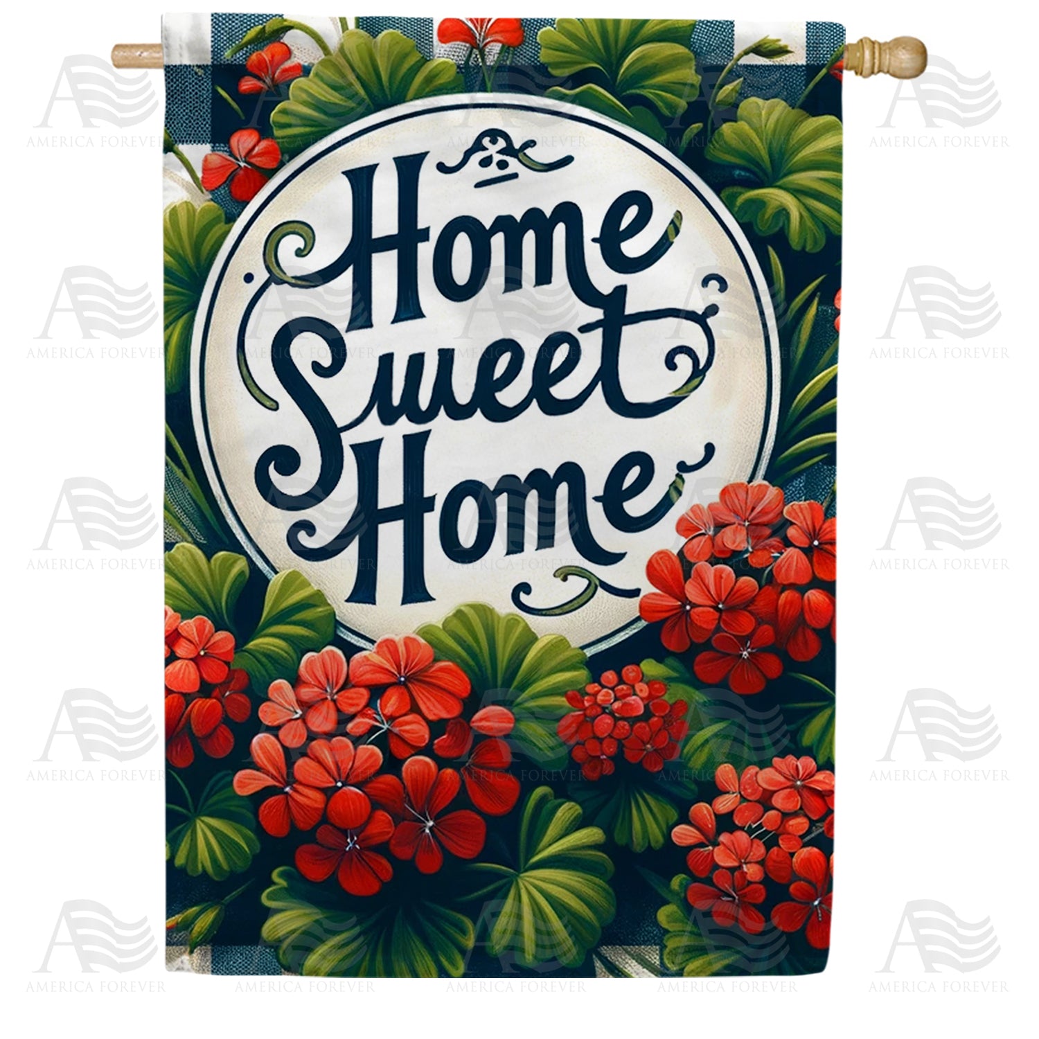 Floral Abode Double Sided House Flag