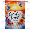 God Is Love Doves Double Sided House Flag